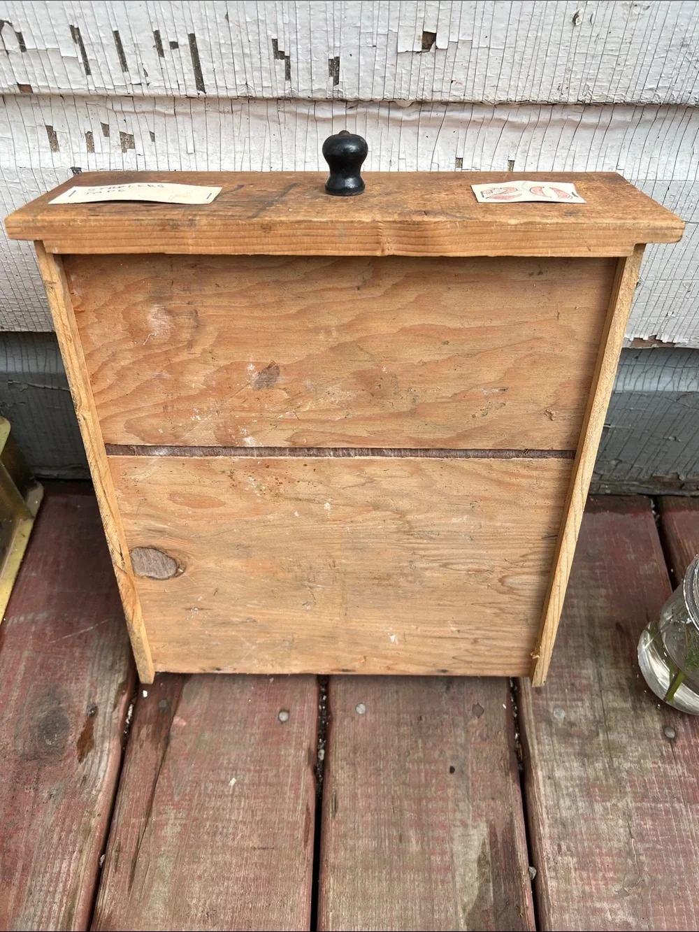 Rustic Wooden Shadow Box Shelf - Natural Wood